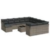 vidaXL 13-dijelni set vrtnih sofa od poliratana s jastucima sivi