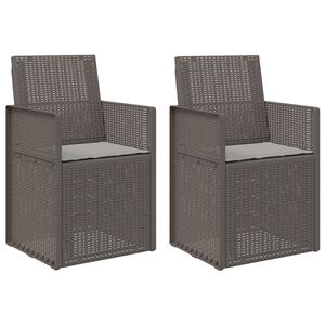 vidaXL Vrtne stolice za blagovanje 2 pcs Svjetlosiva PP