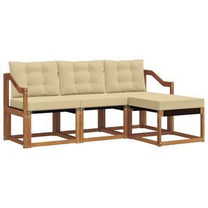 vidaXL Set vanjskih sofa s jastukom 4 pcs Prirodna i bež