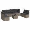 vidaXL 9-dijelni set vrtnih sofa od poliratana s jastucima sivi