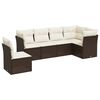 vidaXL 7-dijelni set vrtnih sofa od poliratana s jastucima smeđi