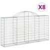 vidaXL Lučne gabionske ko&scaron;are 8 kom 200x30x100/120cm pocinčano željezo