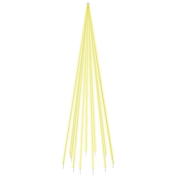 vidaXL Božićno drvce na stijegu 732 LED žarulje tople bijele 500 cm