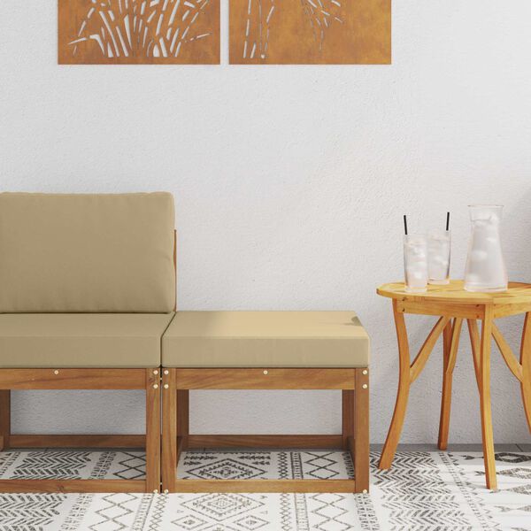 vidaXL Vanjski otoman Čvrsto drvo akacije Prirodna