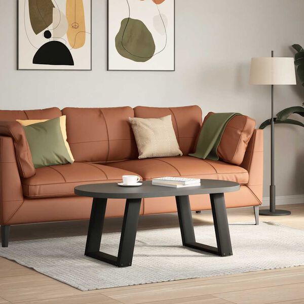 vidaXL Noge za klub stolić U-oblik 2 kom Crne 50 x (42-43) cm Čelik