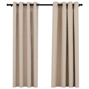 vidaXL Zavjese za zamračivanje s prstenima 2 kom bež 140 x 175 cm