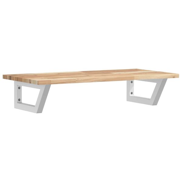 vidaXL Zidna polica za umivaonik od čelika i masivnog bagremovog drva