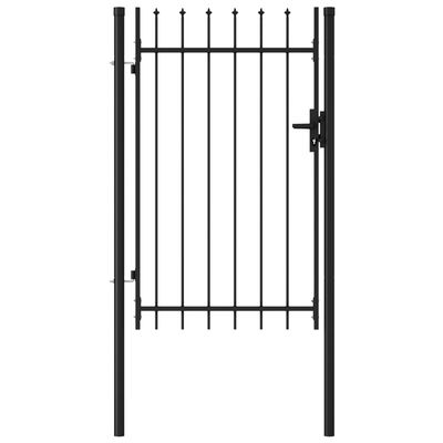 vidaXL Jednostruka vrata za ogradu sa šiljcima na vrhu 1 x 1,5 m crna