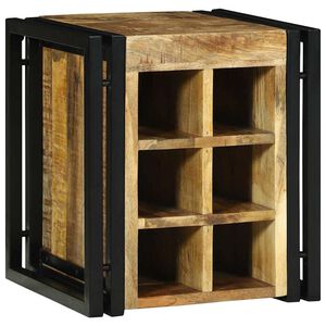 vidaXL Stalak za vino Smeđa i crna 35 x 35 x 39 cm Čvrsto drvo manga
