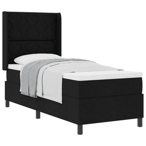vidaXL Krevet s opruga kutije s jastukom Crna 200 x 80 cm tkanina