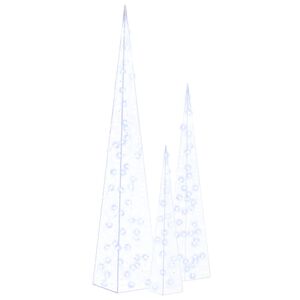 vidaXL Set akrilnih ukrasnih LED stožaca plavi 60/90/120 cm