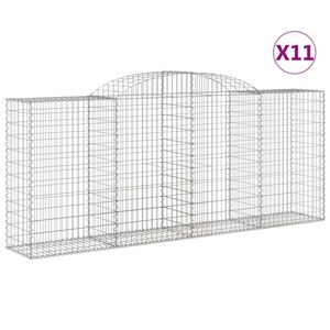 vidaXL Lučne gabionske ko&scaron;are 11kom 300x50x120/140cm pocinčano željezo