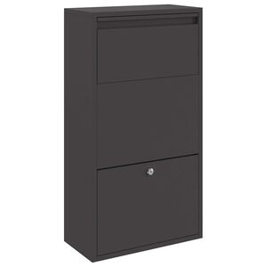 vidaXL Sandučić za pakete s pohranom Crna 44 x 22 x 82 cm Čelik