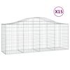 vidaXL Lučne gabionske ko&scaron;are 15 kom 200x50x80/100cm pocinčano željezo