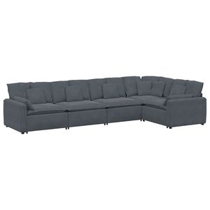 vidaXL Modularna sofa s jastucima, bar&scaron;unasta, tamno siva