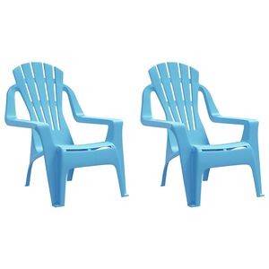 vidaXL Vrtne stolice za djecu 2 kom plave 37x34x44 cm PP izgled drva