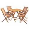 vidaXL 5-dijelni sklopivi vrtni bistro set Prirodna Čvrsto teak drvo