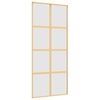 vidaXL Klizna vrata zlatna 90 x 205 cm matirano staklo ESG i aluminij