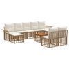 vidaXL Set vanjskih sofa 10 kom. Prirodna i krema bijela Poliester