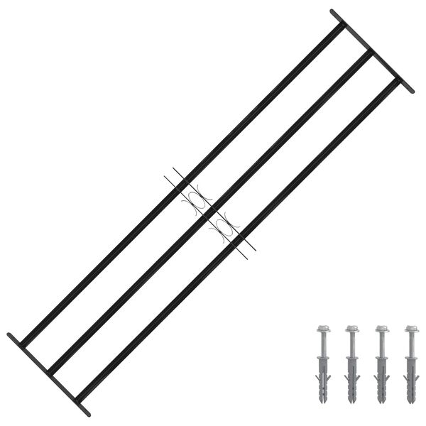 vidaXL Re&scaron;etka za prozor Crna 174 x 45 cm Čelik s prahom premazan