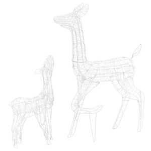 vidaXL Akrilna ukrasna božićna obitelj sobova 160 LED hladna bijela