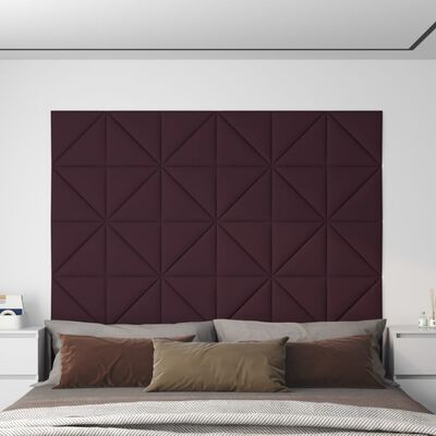 vidaXL Zidne ploče od tkanine 12 kom ljubičaste 30x30 cm 0,54 m²