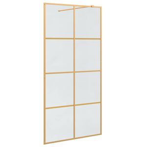 vidaXL Zid za walk-in tu&scaron; Zlatno 100 x 195 cm Staklo otporno na udarce