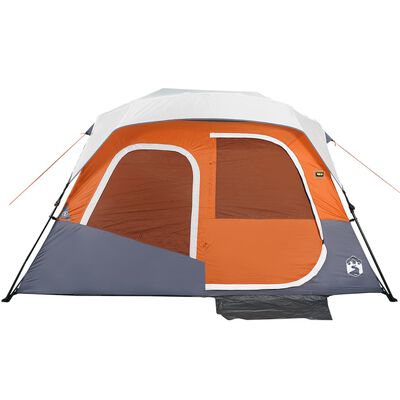 vidaXL Šator za kampiranje LED za 6 osoba svjetlosivi i narančasti