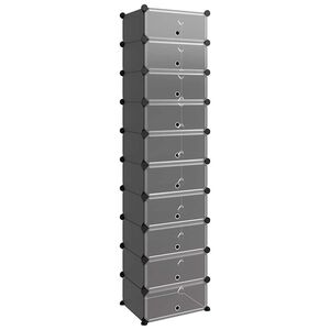 vidaXL Stalak za cipele crni 44 x 32 x 174 cm PP