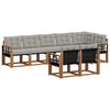 vidaXL Set vanjskih sofa s jastukom 8 pcs Prirodna i svijetlo siva