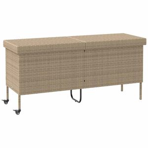 vidaXL Vrtna kutija za pohranu s kotačima bež 160x55x75 cm poliratan