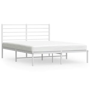 vidaXL Metalni okvir za krevet s uzglavljem bijeli 120 x 190 cm