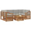 vidaXL Setovi sofa 7 pcs Prirodna i svijetlo siva Čvrsto drvo akacije