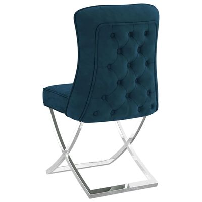 vidaXL Blagovaonska stolica plava 53 x 52 x 98 cm od baršuna i čelika