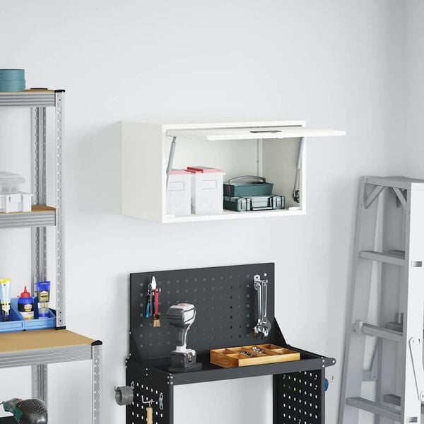 vidaXL Ormar za zid u garaži Bijelo 60 x 33 x 35 cm Čelik s prahom