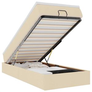 vidaXL Otomanski okvir kreveta s madraca krem 100x200cm od tkanine