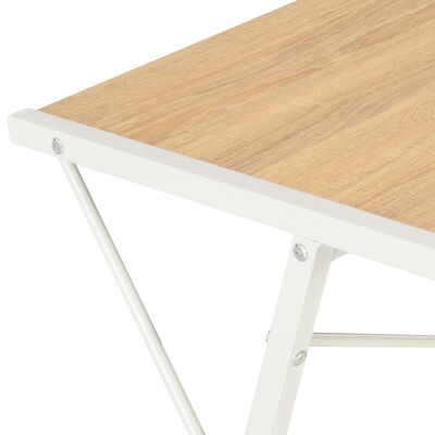 vidaXL Radni stol s policom bijeli i boja hrasta 116 x 50 x 93 cm