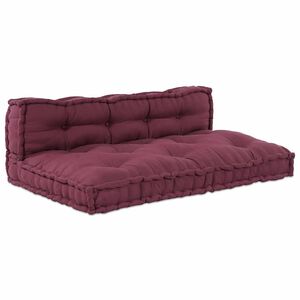 vidaXL Jastučić za paletni kauč 2 pcs Bordo 120 x 80 x 38 cm Tkanina