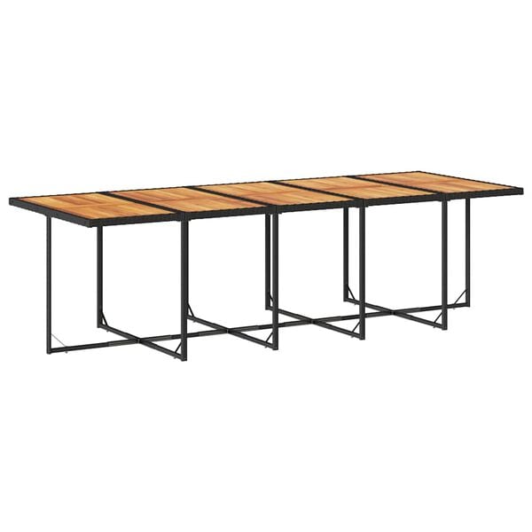 vidaXL 15-dijelni vrtni blagovaonski set s jastucima poliratan crni