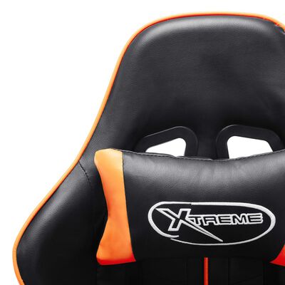 vidaXL Igraća stolica od umjetne kože crno-narančasta