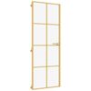 vidaXL Sobna vrata tanka zlatna 76x201,5 cm kaljeno staklo i aluminij
