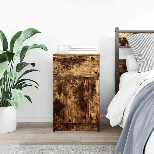 vidaXL Noćni ormarić dimljeni hrast 39x35x65 cm konstruirano drvo