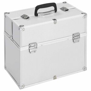 vidaXL Kovčeg za &scaron;minku 38x23x34 cm srebrni aluminijski