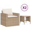 vidaXL 4-dijelni set vrtnih sofa s jastucima bež od poliratana