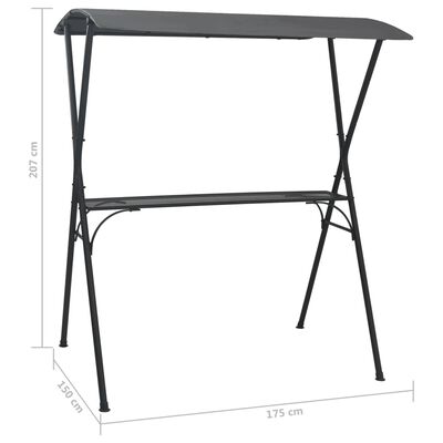vidaXL Barski stol za zabave s krovom 175x150x207 cm antracit čelični
