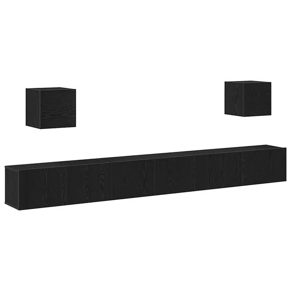 vidaXL Set TV komoda Zidne 7 pcs Crni hrast 100 x 30 x 30 cm