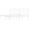 vidaXL Metalni okvir za krevet s uzglavljem bijeli 180x200 cm