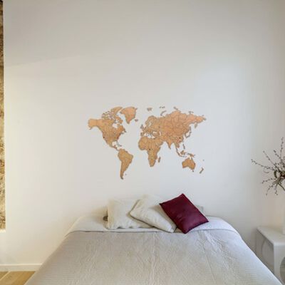 MiMi Innovations ukrasna zidna karta svijeta Luxury smeđa 150 x 90 cm