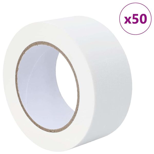 vidaXL Trake za maskiranje slikara 50 pcs Bijelo 50mm x 50m Papir