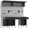 vidaXL Radni stol s ladicama 10 pcs Crna 200 x 55 x 200 cm Čelik
